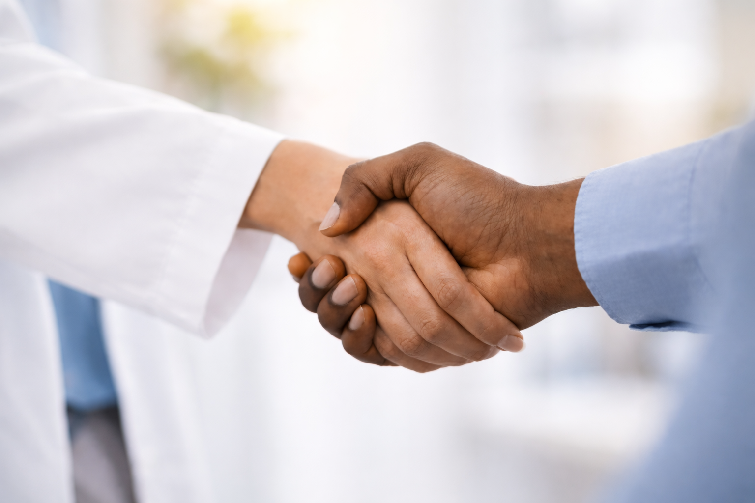 Two people shaking hands